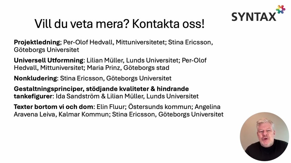 Stillbild ur avsnittet 8. Avslut och medskick inför framtiden.